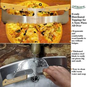 img 2 attached to 🍕 DflowerK 14” Pizza Cutter Rocker Blade: Sharp Stainless Steel Slicer with Wood Handle - Ideal for Homemade Pizza, Pasta, Fudge, and More!