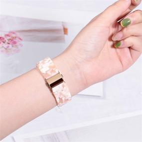 img 2 attached to 🌸 Stylish Flower Pink Resin Band for Fitbit Charge 2 - Compatible with Fitbit Charge 2 HR Wristbands - Fashionable Bracelet Wristband Strap for Women and Men