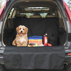 img 4 attached to 🐶 Ultimate Protection with Pet Dog Trunk Cargo Liner - Waterproof Oxford Car SUV Seat Cover & Floor Mat for Dogs Cats - Extra Large Size