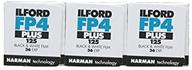 high-quality three pack: ilford fp4 plus 35mm black & white negative film 36 exp logo