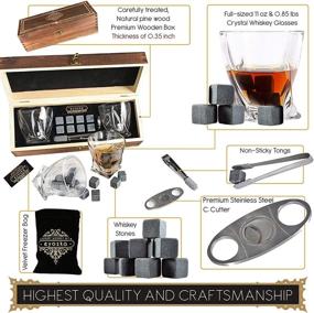 img 3 attached to 🥃 Ultimate Whiskey Lover's Gift Set: Eyozka Whiskey Glass Set with C. Cutter, Stones, and Bar Accessories