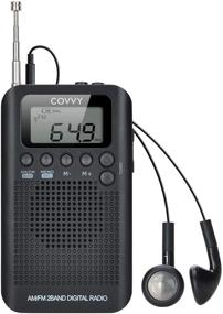 img 4 attached to 📻 COVVY 2 Band AM FM Radio with Digital Time Display - Portable Pocket Size Radio Receiver with Earphone, Loud Speaker, Alarm Clock & Timer