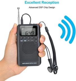 img 2 attached to 📻 COVVY 2 Band AM FM Radio with Digital Time Display - Portable Pocket Size Radio Receiver with Earphone, Loud Speaker, Alarm Clock & Timer