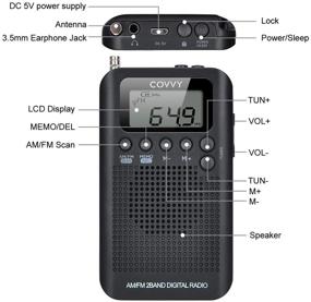 img 1 attached to 📻 COVVY 2 Band AM FM Radio with Digital Time Display - Portable Pocket Size Radio Receiver with Earphone, Loud Speaker, Alarm Clock & Timer