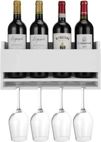 img 4 attached to 🍷 Halvalo Wall Wine Rack & Glass Holder - Stylish Wine Storage Rack for Home & Kitchen Décor