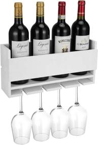 img 3 attached to 🍷 Halvalo Wall Wine Rack & Glass Holder - Stylish Wine Storage Rack for Home & Kitchen Décor