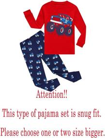 img 3 attached to Boys' Cotton Pajama Set: Comfy Sleepwear for Kids