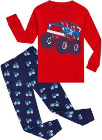 img 4 attached to Boys' Cotton Pajama Set: Comfy Sleepwear for Kids
