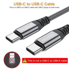 img 3 attached to 🔌 2-Pack 0.5Ft Короткий кабель USB C к USB C 60W - быстрая зарядка нейлоновый оплетенный шнур для Android Samsung Galaxy S21 / S21 + / S20 + Ultra, Note 20/10 Ultra, Air 2020, iPad Pro, Google - Улучшенный SEO