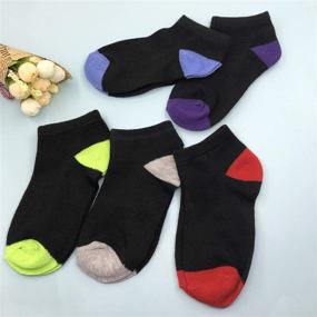 img 1 attached to Translate into Russian this product title: "🧦 Jamegio 20 Pairs Kids Low Cut Athletic Ankle Socks: Comfortable Little Boys and Girls Ankle Cotton Socks with Half Cushion" 🧦 Детские носки Jamegio на щиколотку, низкие, спортивные, 20 пар: комфортабельные хлопковые щиколоточные носки для маленьких мальчиков и девочек с половинным подушечками