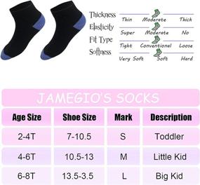 img 3 attached to Translate into Russian this product title: "🧦 Jamegio 20 Pairs Kids Low Cut Athletic Ankle Socks: Comfortable Little Boys and Girls Ankle Cotton Socks with Half Cushion" 🧦 Детские носки Jamegio на щиколотку, низкие, спортивные, 20 пар: комфортабельные хлопковые щиколоточные носки для маленьких мальчиков и девочек с половинным подушечками