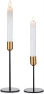 🕯️ nuptio candlestick holders set - elegant gold & black brass taper candle holders for table decor логотип