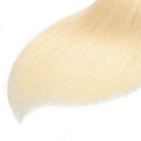 img 1 attached to 💇 9A Brazilian Straight Hair Bundles - 613 Blonde Virgin Human Hair Weave (14 16 18 Inches) - 3 Bundle Pack