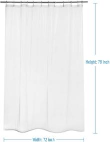 img 3 attached to AmazerBath 1 Pack Thin Shower Curtain Liners - 72 x 78 Inches PEVA 3G Shower Curtains | Heavy Duty Beads, 12 Grommet Holes | Waterproof Plastic Liners - Clear