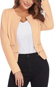 img 4 attached to 👚 Stylish Zeagoo Zipper Cardigan: Perfect Women's Clothing for Suiting & Blazers