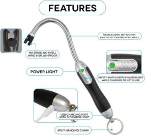 img 3 attached to 🔥 Revolutionary Electric Arc Multipurpose Lighter: Flexible Neck, Flameless & Windproof, USB Rechargeable - Perfect for BBQs, Candles & Grills!