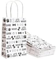 dog party gift bags with easy carrying handles, let's paw-ty, woof, bark (13.2 inches, pack of 24) logo