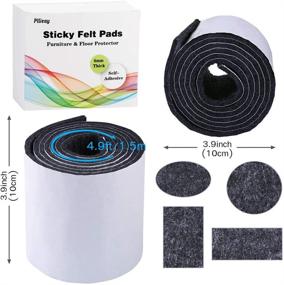 img 1 attached to 🛋️ Furniture Protector: Pllieay 1 Pack Felt Tape in Self Adhesive - Dark Gray Polyester Felt Strip Roll - 3.9" x 59" x 0.15" Thick - Ideal for Hard Surfaces, DIY Adhesive and Protecting Your Furnitures