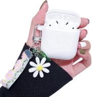 ownest compatible with airpods case soft silicone with cute keychain shockproof cover case for girls woman airpods 2 &amp accessories & supplies logo