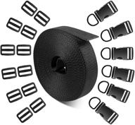 🔒 1 inch nylon webbing strap with 6 sets of side release plastic buckles logo