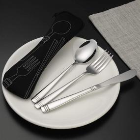 img 1 attached to Obston Silverware Eco Friendly Anywhere Carrying