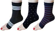 🧦 ibi women's soft toeless pedicure socks: deluxe set of 3 pairs (a-multi) - comfort and convenience combined! logo