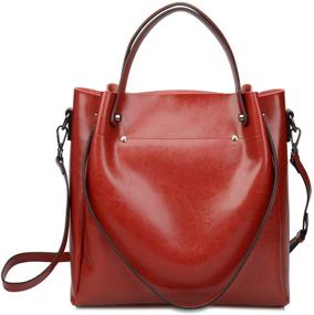 img 4 attached to 👜 Ainifeel Genuine Leather Shoulder Crossbody Women's Handbags, Wallets, and Top-Handle Bags: A Stylish and Functional Combo!