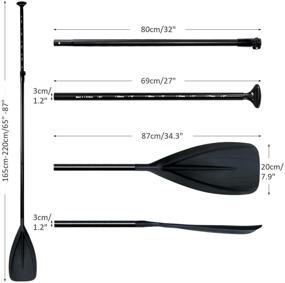 img 2 attached to 🏄 Karltion SUP Paddle: Adjustable 3-Piece Floating Aluminum Alloy Shaft - Easy Packable Travel SUP - Black