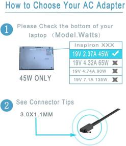 img 3 attached to UL Listed Acer Swift Aspire A515 Charger - 45W AC Adapter for A515-54, A515-54G, A515-56 - Power Supply Cord