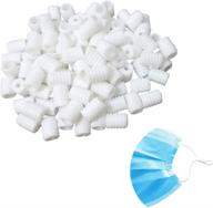 🔍 100pcs round white cord locks silicone toggles for drawstrings, elastic cord adjuster, elastic mask adjustment buckle barrel connectors stopper logo