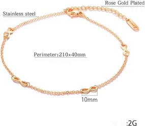 img 2 attached to Rose Gold Ankle Bracelet Women