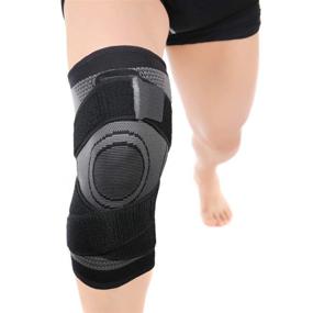 img 3 attached to 🦵 Compression Knee Sleeve & Pads Support - Relieve Joint Pain & Arthritis, Enhance Circulation - Versatile Compression Fit for Any Occasion - Single Piece (Black, M)