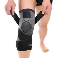 🦵 compression knee sleeve & pads support - relieve joint pain & arthritis, enhance circulation - versatile compression fit for any occasion - single piece (black, m) логотип