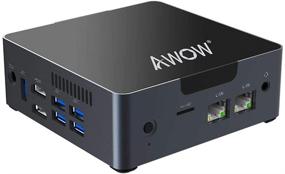 img 4 attached to AWOW Mini PC: Intel Celeron N3450, Windows 10, 6GB DDR4, 128GB SSD, Burst 💻 Frequency 2.2, Dual LAN, 2.4G+5G Dual Band WiFi, 4K, Bluetooth, HDMI, 5 USB3.0 Ports Micro Computer