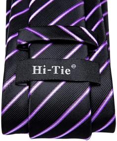 img 1 attached to Stylish Hi Tie Stripes Handkerchief Necktie Cufflinks: Elevate Your Look!