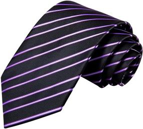 img 2 attached to Stylish Hi Tie Stripes Handkerchief Necktie Cufflinks: Elevate Your Look!