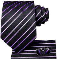 stylish hi tie stripes handkerchief necktie cufflinks: elevate your look! logo