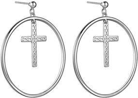 img 4 attached to Egyptian Eye of Horus/Trees/Cross Studs: Stylish Evil Eye Protection Earrings for Men and Women