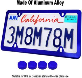 img 3 attached to AOOTF Blue License Plate Frames- 2 Pack 4 Holes Slim Car Tag Holders For Front &Amp