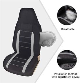 img 2 attached to 🚗 Universal Fit Gray Auto Car Front Seat Covers - AUTOYOUTH Automotive Bucket Seat Cover for Car Chair, Motor Trend Car Seat Accessories & Auto Parts