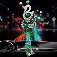 ручная работа свана из кристаллических бусин babyoung для автомобиля - зеленое стеклянное украшение для интерьера автомобиля, аксессуар для зеркала. логотип