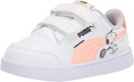 puma unisex-child peanuts shuffle hook and loop sneaker: stylish and secure footwear for kids! logo