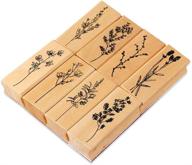 creproly 8-piece wooden rubber stamps set with plant, flower, and tree patterns for decorative planning, scrapbooking, card making, and diy crafts logo