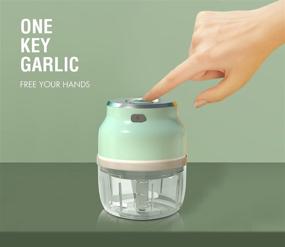 img 3 attached to 🥦 Durable 250ml Mini Food Processor & Vegetable Chopper, Powerful Mini Food Chopper with 4 Blade for Garlic, Onions, Nuts, Pepper, Salad, Fruits, Vegetables – Fast Chop Pieces in Seconds