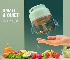 img 1 attached to 🥦 Durable 250ml Mini Food Processor & Vegetable Chopper, Powerful Mini Food Chopper with 4 Blade for Garlic, Onions, Nuts, Pepper, Salad, Fruits, Vegetables – Fast Chop Pieces in Seconds