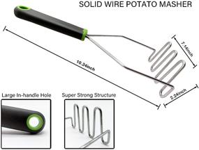 img 2 attached to 🥔 Stainless Steel Potato Masher - Wire Kitchen Tool for Nonstick Potato/Meat/Avocado Preparation, Easy to Clean