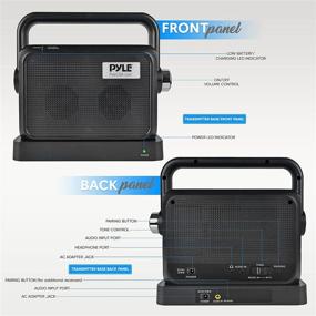 img 3 attached to 🔊 Беспроводная портативная акустическая колонка Soundbox - Полностю реальное стерео звучание, цифровой телевизор MP3, iPod, аналоговый кабель & цифровой оптический вход с выходом под наушники, улучшение голоса и помощь в слухе - Pyle PTVSP18BK.