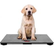 🐾 precision digital pet scale for dogs - animal scale platform with 3 weighing modes, 220 lbs capacity, accurate to 10g - 25.6 x 17.7inch, black logo