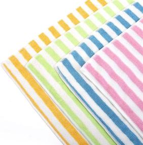 img 2 attached to 🧼 HijiNa Microfiber Cleaning Cloth - Pack of 20, 12”x12” - Ideal for Kitchen, Bathroom, Dining Room, and More!