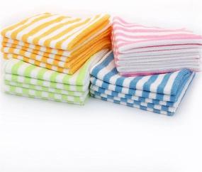 img 4 attached to 🧼 HijiNa Microfiber Cleaning Cloth - Pack of 20, 12”x12” - Ideal for Kitchen, Bathroom, Dining Room, and More!